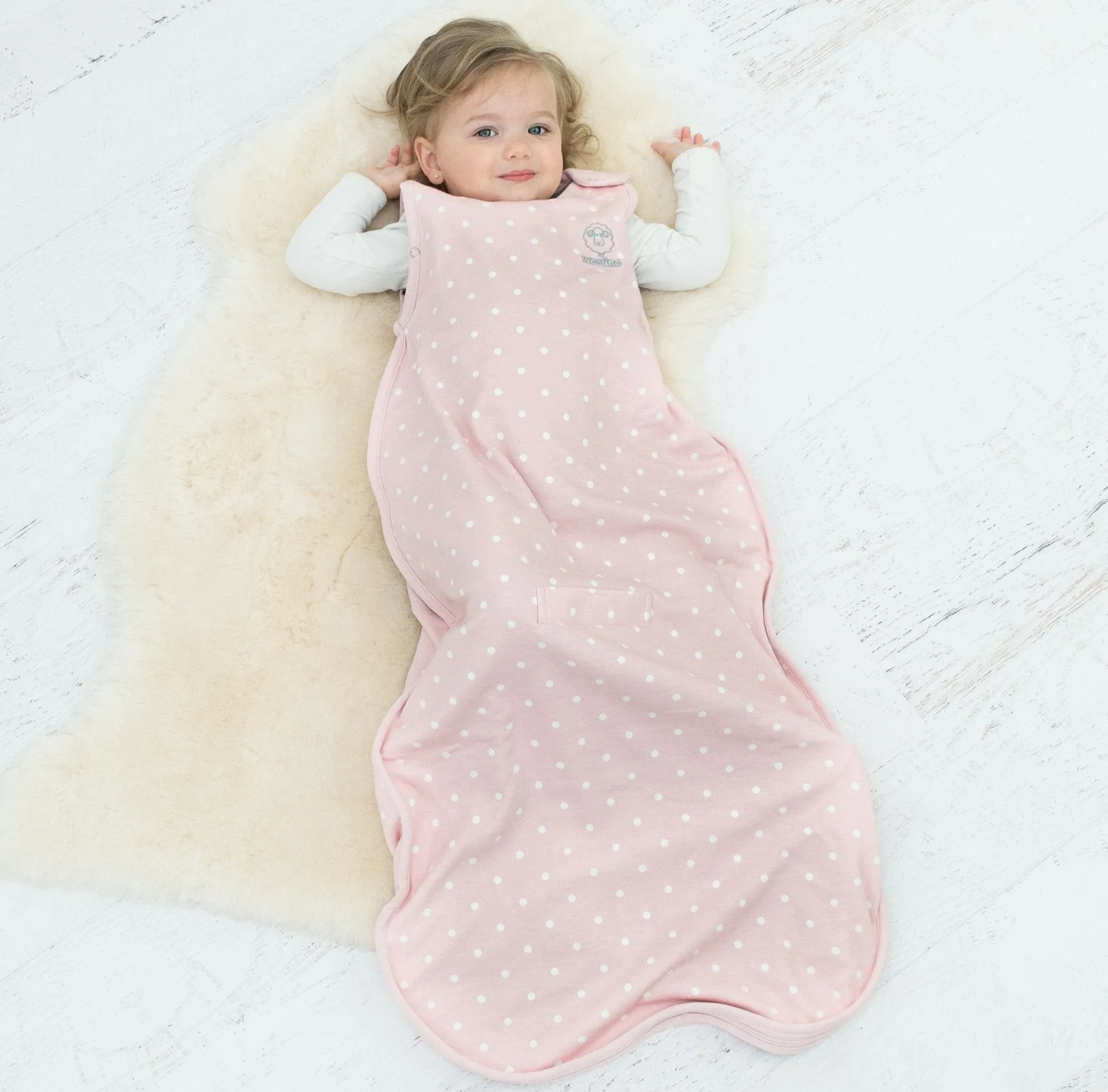 4 Season Ultimate Toddler Sleep Bag, Merino Wool & Organic Cotton, 2 - 4 Years, Rose