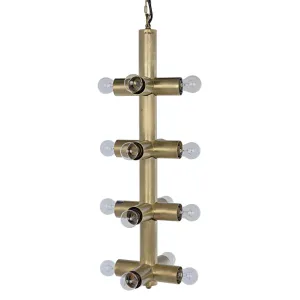 Axe Metal Chandelier With Brass Finish