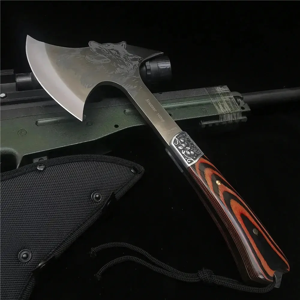 Axe Outdoor Survival Battle Axe – Multi-Use Hunting Knife, Bone Chopper, Tomahawk Hatchet, and Fire Hand Tool (330MM)