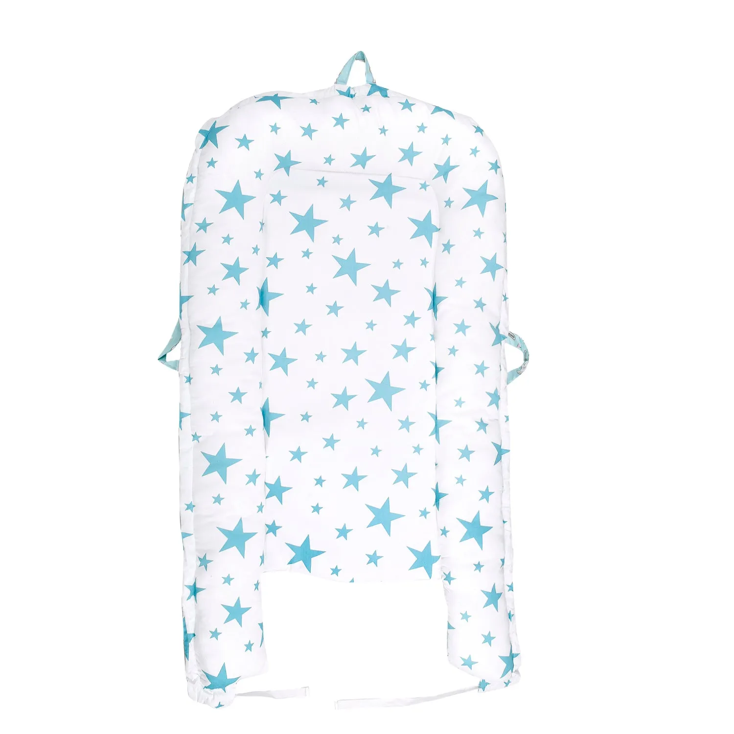 Baby Bed Cum Carry Nest Star And Rabbit Blue