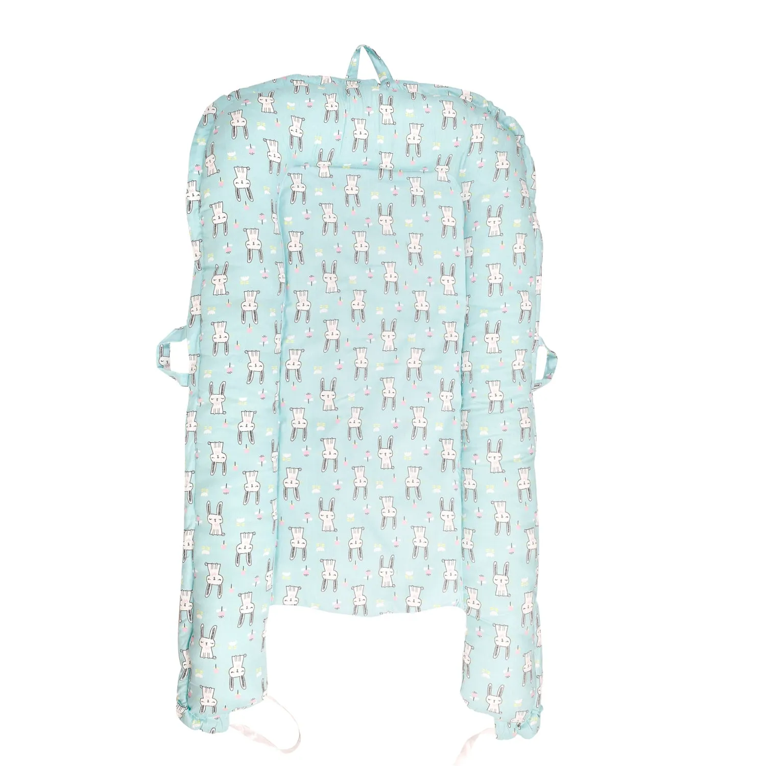 Baby Bed Cum Carry Nest Star And Rabbit Blue