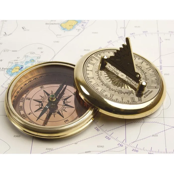 Brass Greenwich Pocket Sundial, 7cm