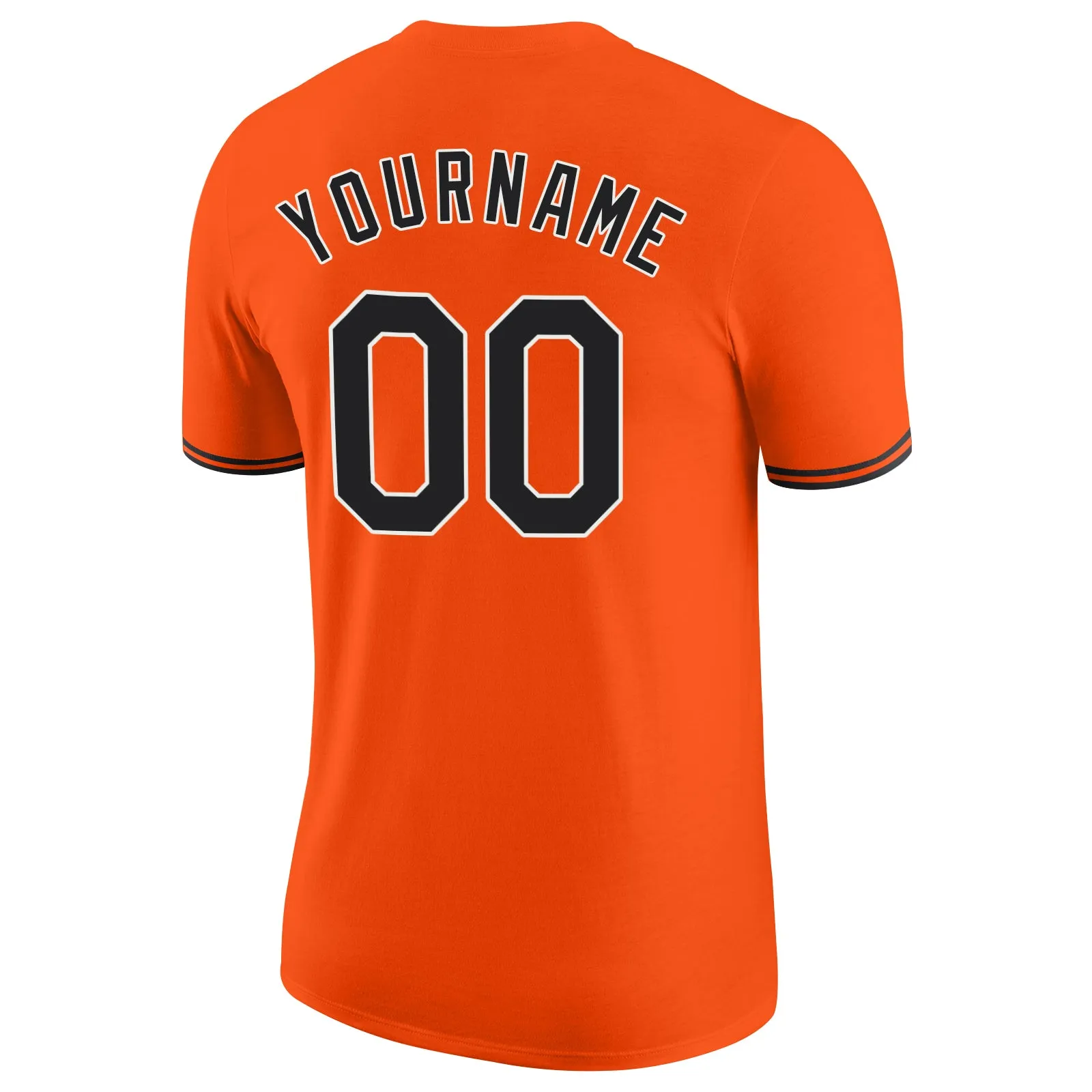 Custom Orange Black-White Performance T-Shirt