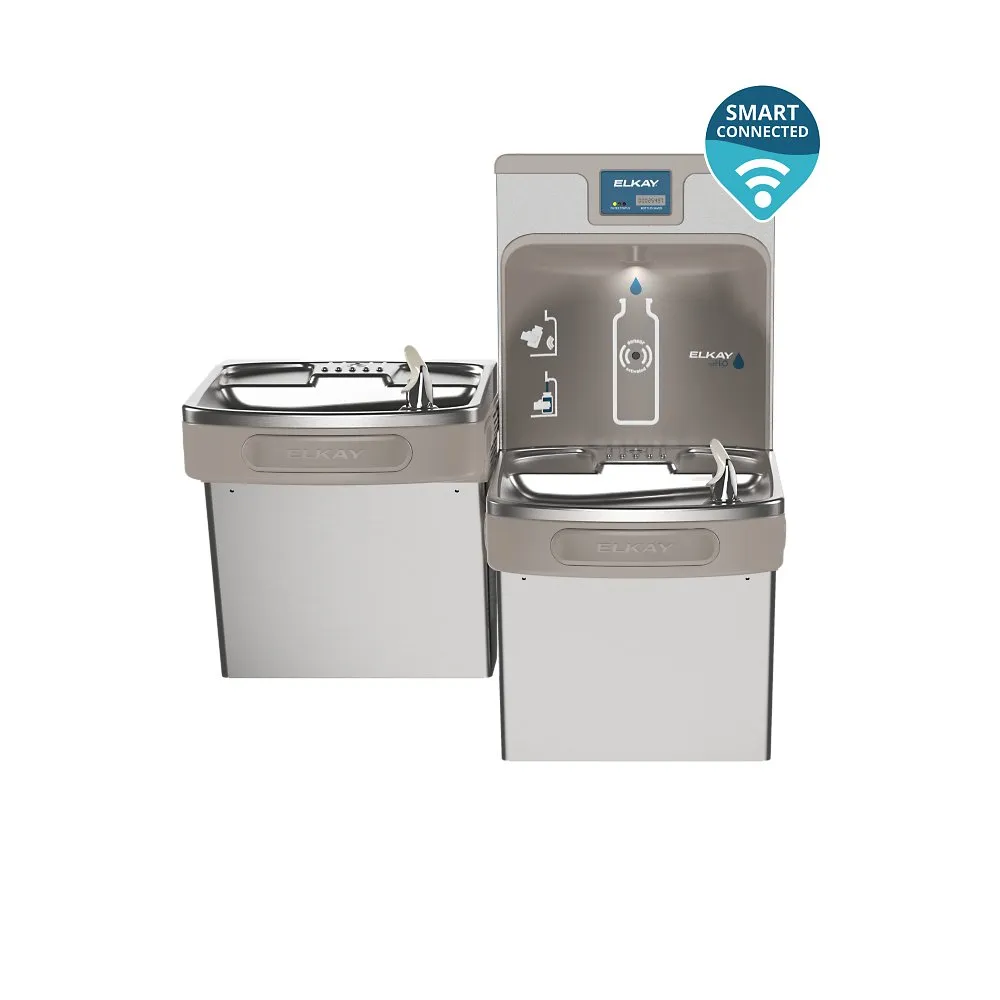 Elkay LZSTL8WSSP-W1 | Enhanced Connected ezH2O Bottle Filling Station, Bi-Level, Filtered, Refrigerated, Stainless