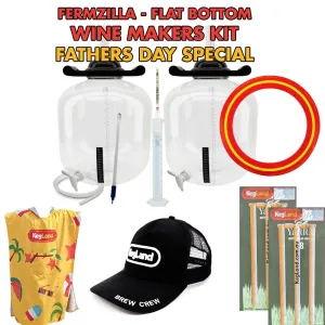 FermZilla Flat Bottom Wine Starter Kit ~ Fathers Day Merch Pack