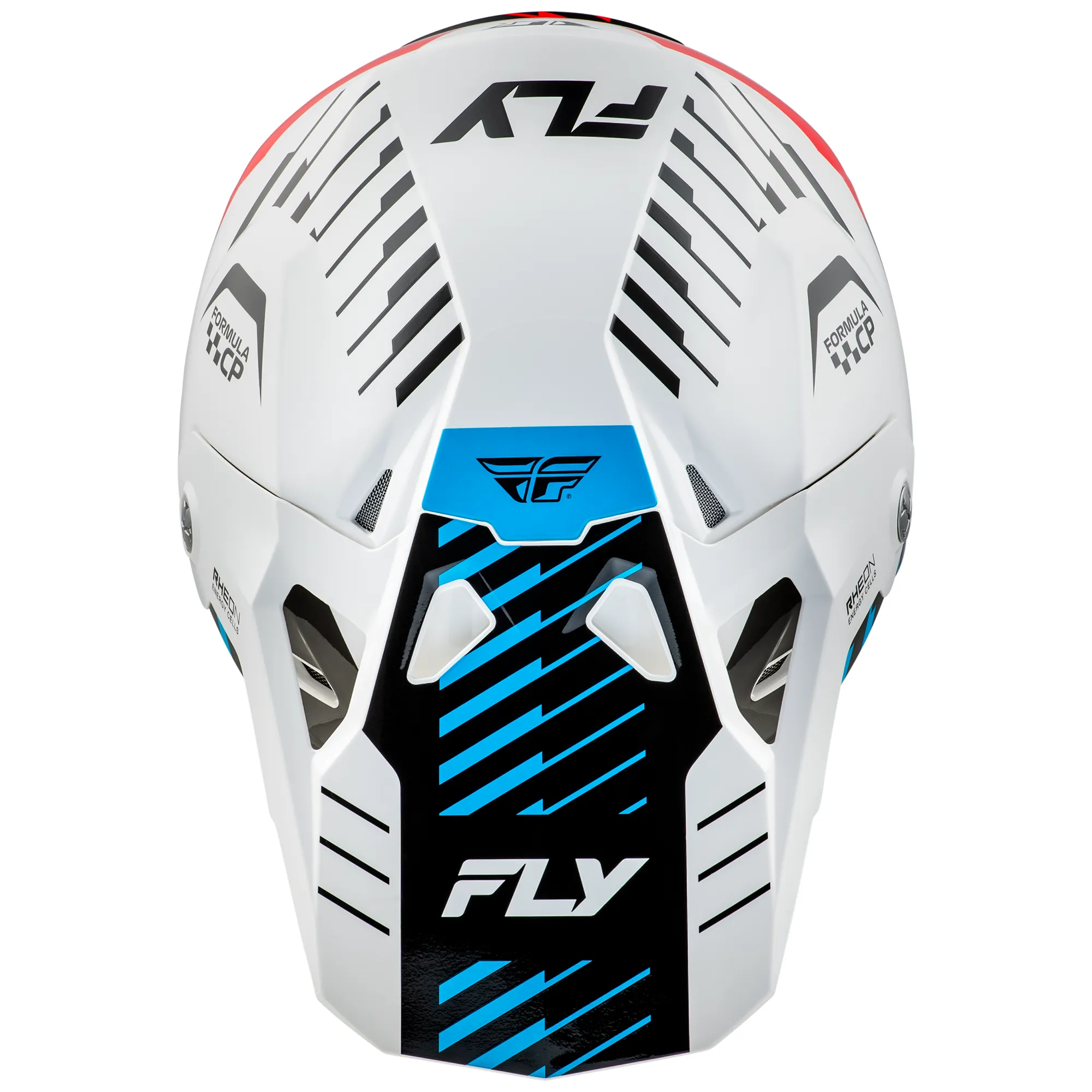 Fly Racing 2025 Formula CP Slice Helmet White Red Cyan