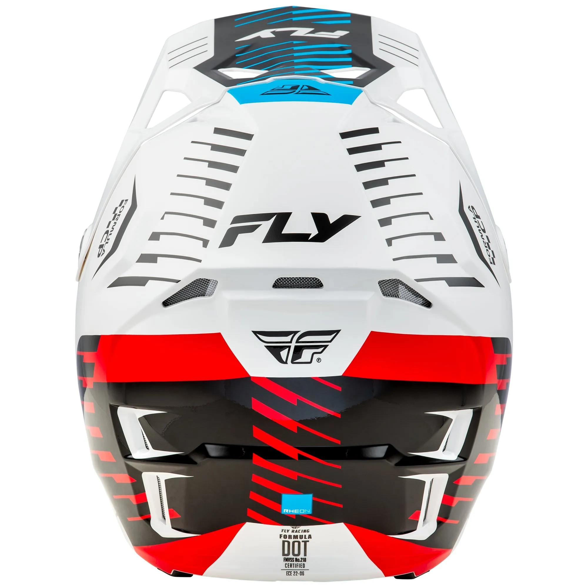 Fly Racing 2025 Formula CP Slice Helmet White Red Cyan