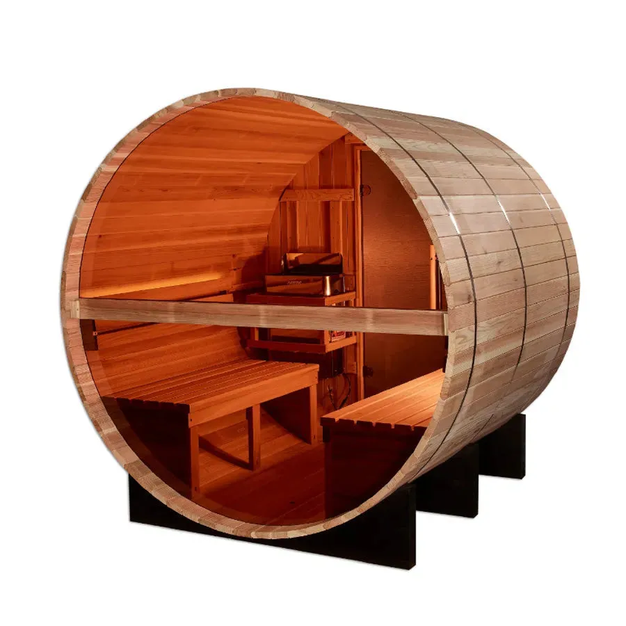 Golden Designs "Zurich" 4 Person Barrel Traditional Sauna