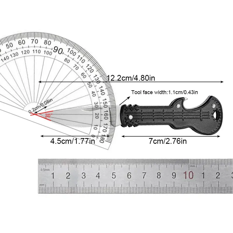 Half-Guitar Hidden Blade Key Knife with Bottle Opener