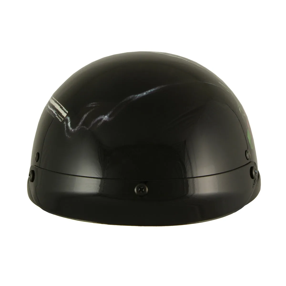 Milwaukee Helmets MPH9780 Black 'Rose Skull & Revolver' DOT Half Helmet