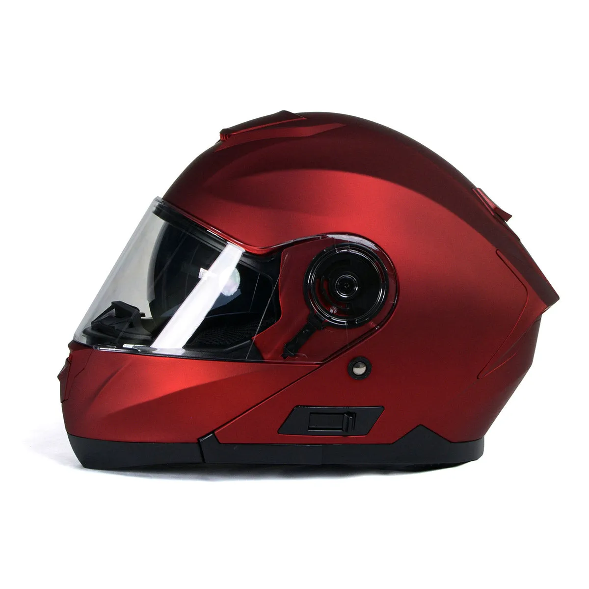 Milwaukee Helmets MPH9817DOT 'Breeze' Red Advanced Motorcycle Modular Helmet for Men and Women Biker w/ Drop Down Visor