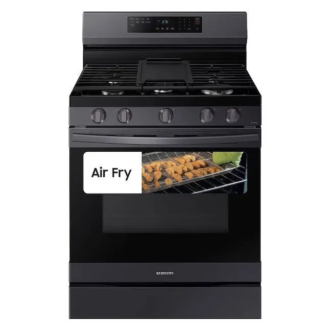 OPEN BOX Samsung 30 in Smooth Surface 5 Elements 6.3-cu ft Self and Steam Cleaning Air Fry Convection Oven Freestanding Smart Electric Range