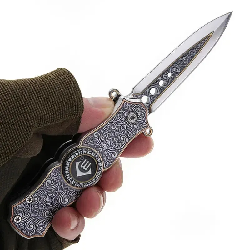 Outdoor Survival Pocket Knife Self Defense Cutter Fingertip Gyro Folding Knife Field Military Tactical Hunting Knives Jackknife