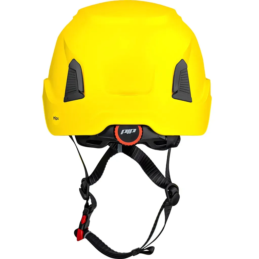 PIP 280-HP1491RM-02 Industrial Climbing Helmet with Mips Technology, ABS Shell, EPS Foam Impact Liner, HDPE Suspension, Wheel Ratchet Adjustment and 4-Point Chin Strap