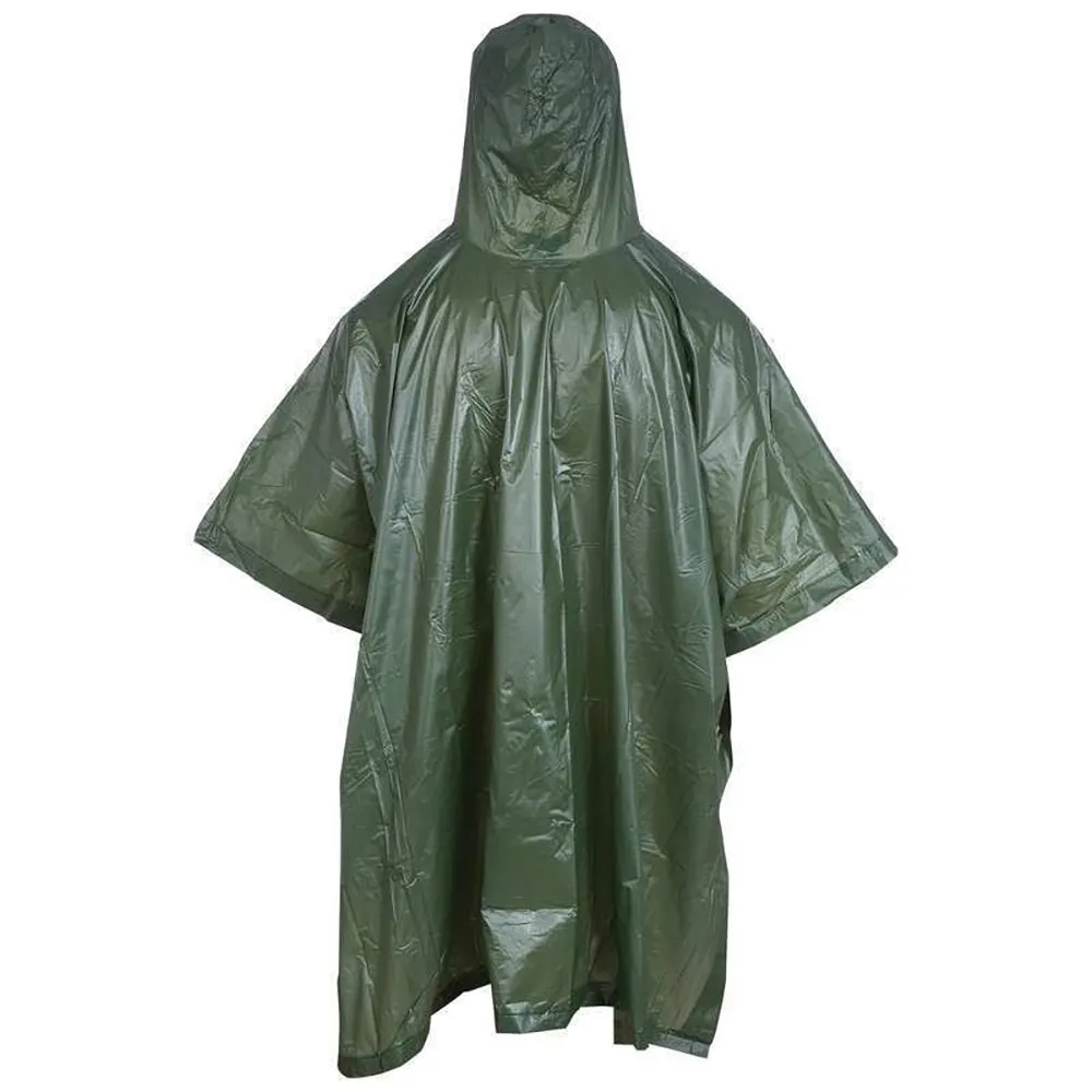 Poncho Rain Coat Men's Travel Hoodie Waterproof Hiking Gear Survival Backpacking