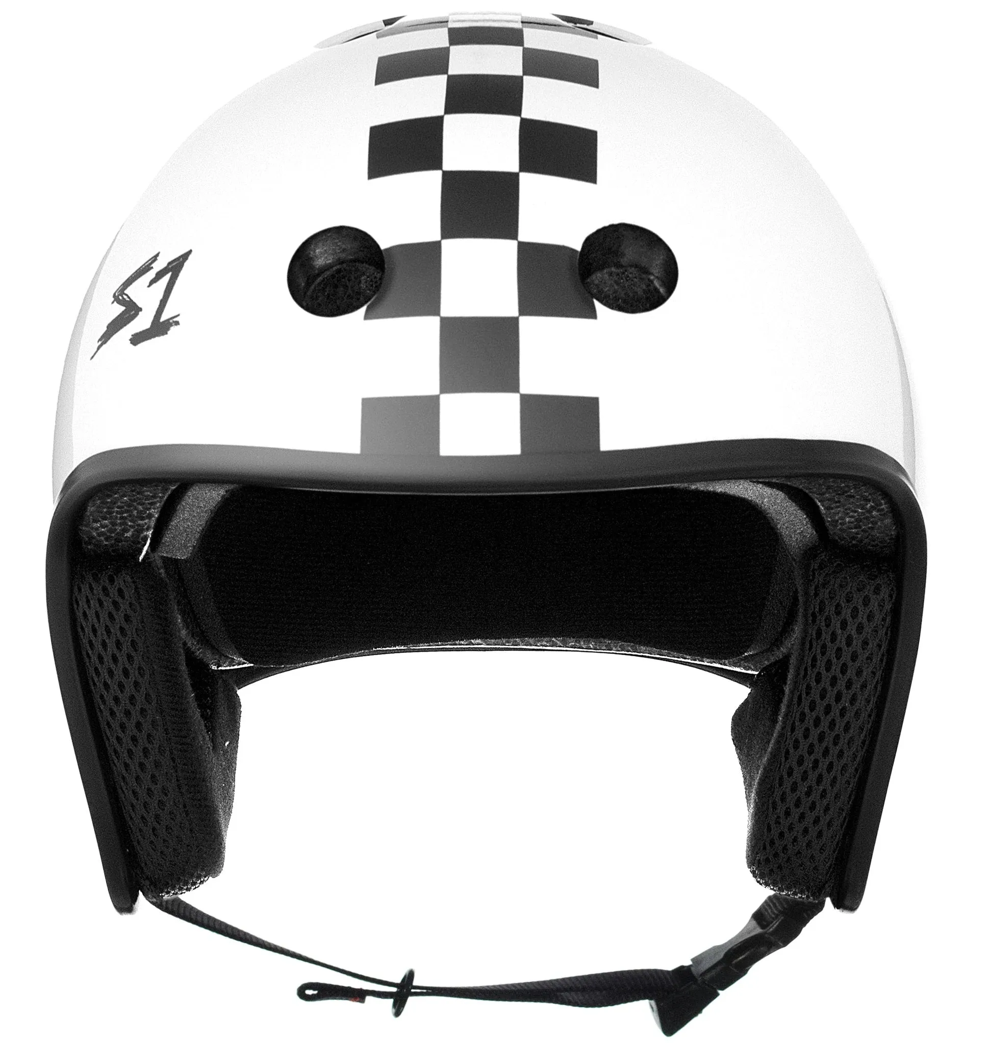 S1 Retro Lifer Helmet - White Gloss/Checkers