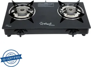 Sigri-wala ISI Certified Tornado Burner Glass Automatic Gas Stove (2 Burners)