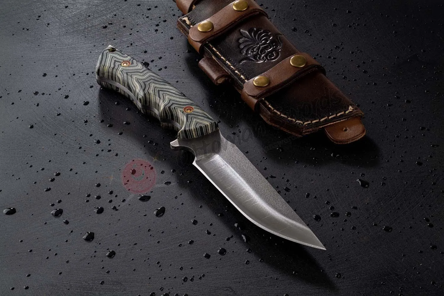 Tactical Survival Knife N690 Steel Micarta Handle 10"