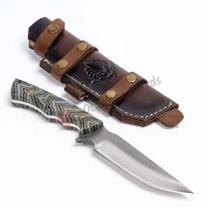 Tactical Survival Knife N690 Steel Micarta Handle 10"