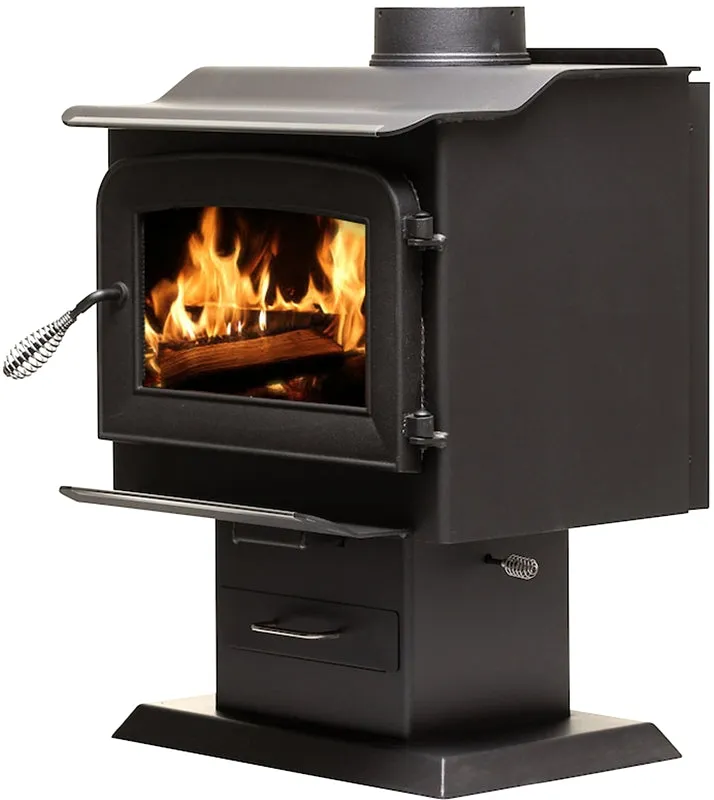 US STOVE Ashley Hearth Wood Stove AW1120E-P Pedestal Stove, 22-1/2 in W, 21-1/2 in D, 29.8 in H, 68000 Btu Heating :EA: QUANTITY: 1